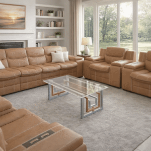 Flower Living room Set Chocolate